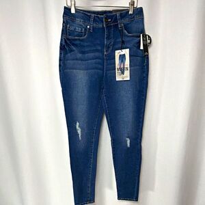 Royalty For Me Jeans Womens 6 Blue High Rise Skinny Stretch Distressed